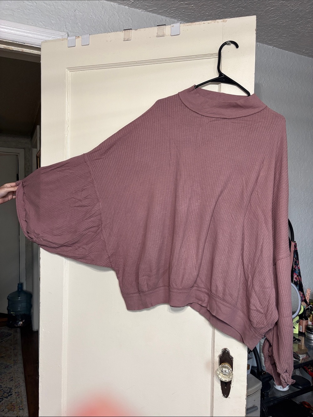 We The Free Oversized Mock Neck Sweater in Dusty Rose